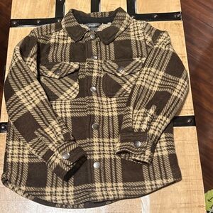 Eddie Bauer Kids Checkered Button Down Shirt - Brown and Tan